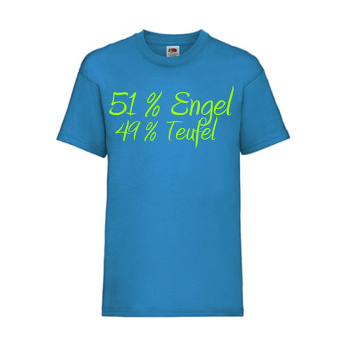 51% Engel 49% Teufel - FUN Shirt T-Shirt Fruit of the Loom Azure F0122
