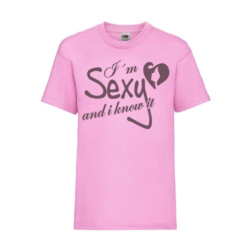 Im Sexy and i know it - FUN Shirt T-Shirt Fruit of the Loom Rosa F0088