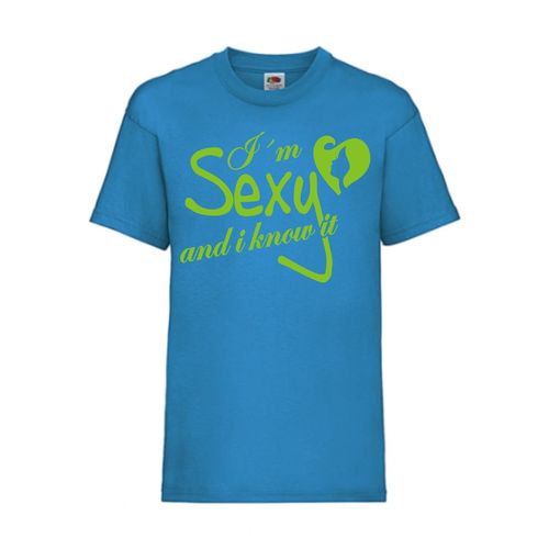Im Sexy and i know it - FUN Shirt T-Shirt Fruit of the Loom Azure F0088