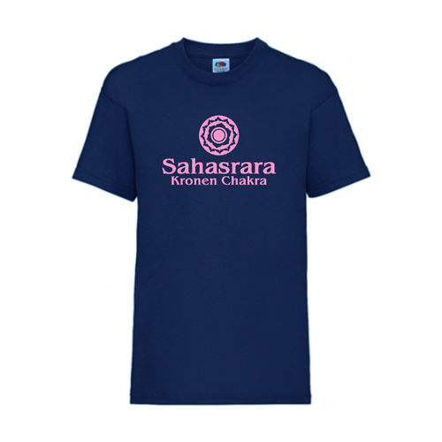 Kronen Chakra Sahasrara Esoterik Shirt T-Shirt Fruit of the Loom Navy E0002