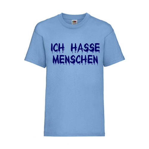 ICH HASSE MENSCHEN - FUN Shirt T-Shirt Fruit of the Loom Hellblau F0178