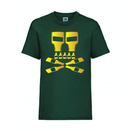 Bier Skull Totenkopf - FUN Shirt T-Shirt Fruit of the Loom Dunkelgrün F0083