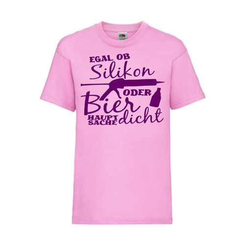 EGAL OB SILIKON ODER BIER - FUN Shirt T-Shirt Fruit of the Loom Rosa F0179