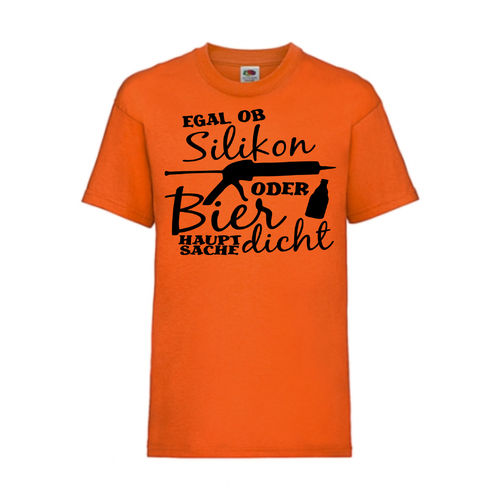 EGAL OB SILIKON ODER BIER - FUN Shirt T-Shirt Fruit of the Loom Orange F0179