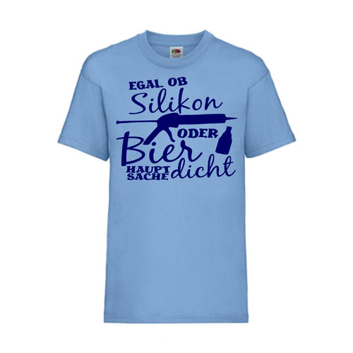 EGAL OB SILIKON ODER BIER - FUN Shirt T-Shirt Fruit of the Loom Hellblau F0179