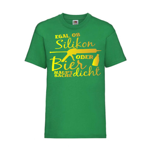 EGAL OB SILIKON ODER BIER - FUN Shirt T-Shirt Fruit of the Loom Grün F0179