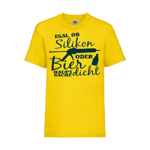 EGAL OB SILIKON ODER BIER - FUN Shirt T-Shirt Fruit of the Loom Gelb F0179