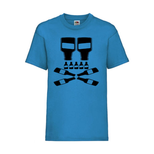 Bier Skull Totenkopf - FUN Shirt T-Shirt Fruit of the Loom Azure F0083