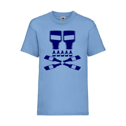 Bier Skull Totenkopf - FUN Shirt T-Shirt Fruit of the Loom Hellblau F0083