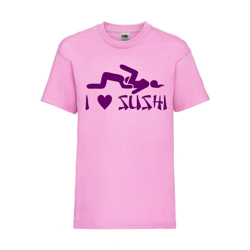 I LOVE SUSHI - FUN Shirt T-Shirt Fruit of the Loom Rosa F0190