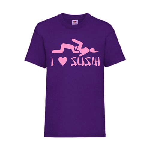 I LOVE SUSHI - FUN Shirt T-Shirt Fruit of the Loom Lila F0190