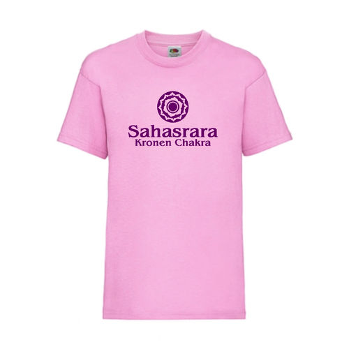 Kronen Chakra Sahasrara Esoterik Shirt T-Shirt Fruit of the Loom Rosa E0002