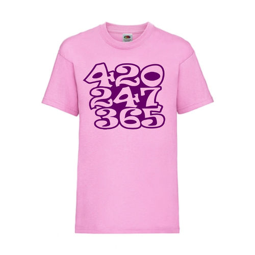 420 247 365 Hanf Weed Marihuana Drogen FUN Shirt T-Shirt Fruit of the Loom Pink F0207