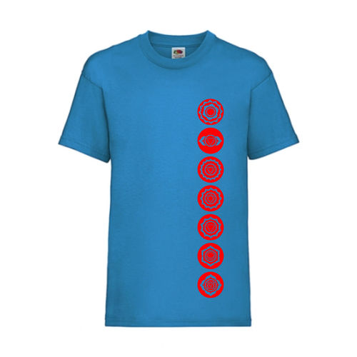 7 Chakren Symbole Esoterik Shirt T-Shirt Fruit of the Loom Azure E0001