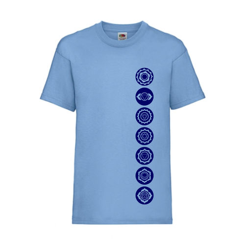 7 Chakren Symbole Esoterik Shirt T-Shirt Fruit of the Loom Hellblau E0001