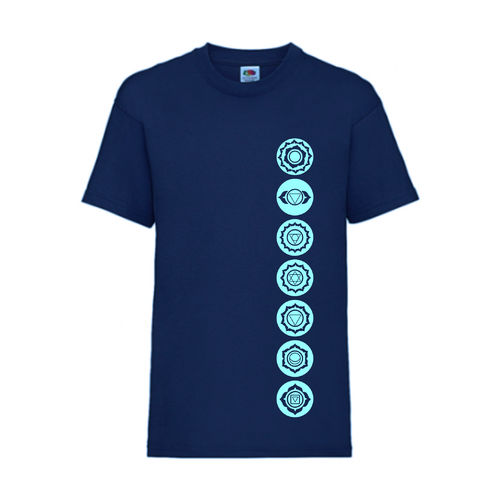 7 Chakren Symbole Esoterik Shirt T-Shirt Fruit of the Loom Navy E0001