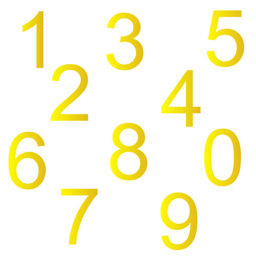 Zahlen Aufkleber Klebezahlen Ziffern Sticker 1 bis 200 Stück SA-01 Gold