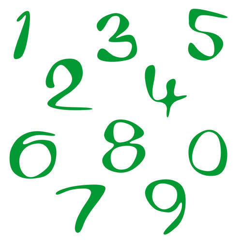 Zahlen Aufkleber Klebezahlen Ziffern Sticker 1 bis 200 Stück SA-05 Grün