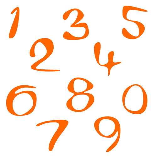 Zahlen Aufkleber Klebezahlen Ziffern Sticker 1 bis 200 Stück SA-05 Orange