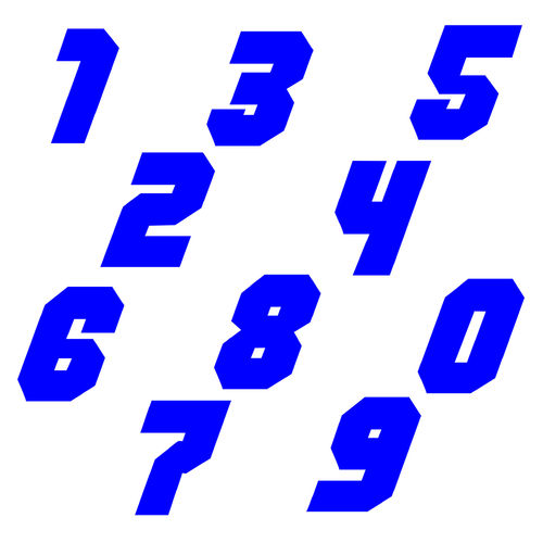 Zahlen Aufkleber Klebezahlen Ziffern Sticker 1 bis 200 Stück SA-06 Blau