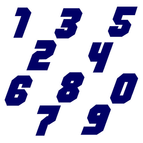 Zahlen Aufkleber Klebezahlen Ziffern Sticker 1 bis 200 Stück SA-06 Dunkelblau