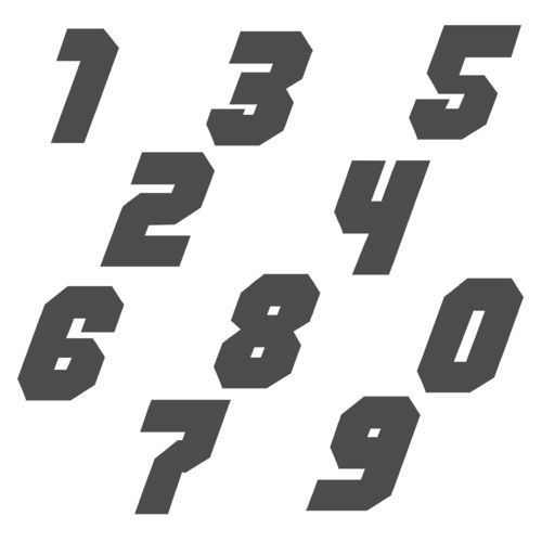 Zahlen Aufkleber Klebezahlen Ziffern Sticker 1 bis 200 Stück SA-06 Dunkelgrau