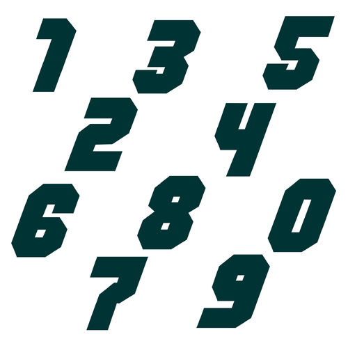 Zahlen Aufkleber Klebezahlen Ziffern Sticker 1 bis 200 Stück SA-06 Dunkelgrün