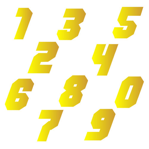 Zahlen Aufkleber Klebezahlen Ziffern Sticker 1 bis 200 Stück SA-06 Gold