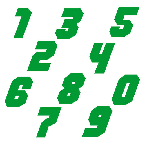 Zahlen Aufkleber Klebezahlen Ziffern Sticker 1 bis 200 Stück SA-06 Grün