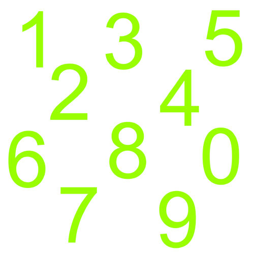 Zahlen Aufkleber Klebezahlen Ziffern Sticker 1 bis 200 Stück SA-01 Apfelgrün