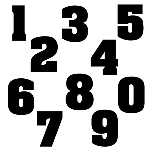 Zahlen Aufkleber Klebezahlen Ziffern Sticker 1 bis 200 Stück SA-04 Schwarz