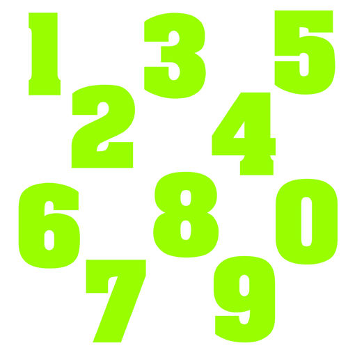 Zahlen Aufkleber Klebezahlen Ziffern Sticker 1 bis 200 Stück SA-04 Apfelgrün