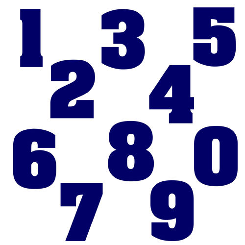Zahlen Aufkleber Klebezahlen Ziffern Sticker 1 bis 200 Stück SA-04 Dunkelblau