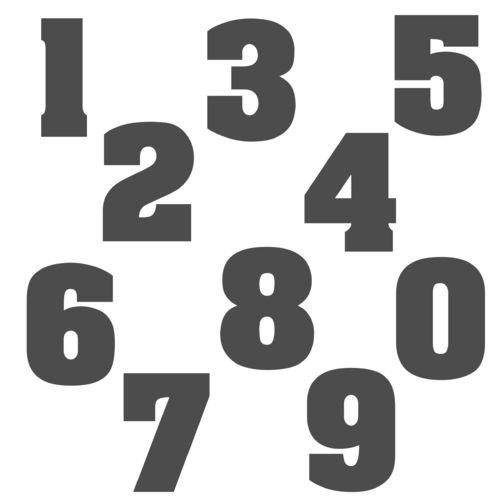 Zahlen Aufkleber Klebezahlen Ziffern Sticker 1 bis 200 Stück SA-04 Dunkelgrau