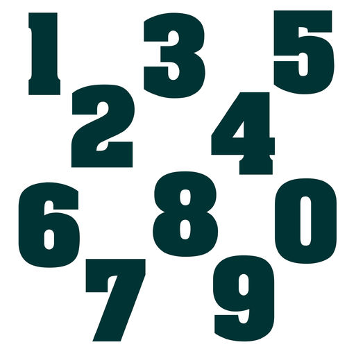 Zahlen Aufkleber Klebezahlen Ziffern Sticker 1 bis 200 Stück SA-04 Dunkelgrün