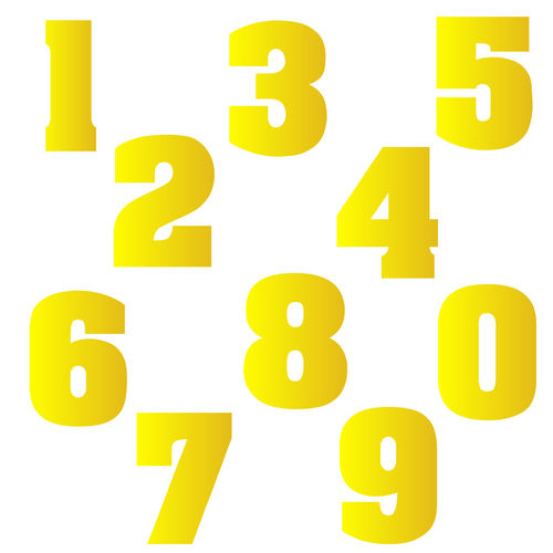 Zahlen Aufkleber Klebezahlen Ziffern Sticker 1 bis 200 Stück SA-04 Gold