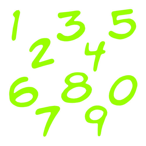 Zahlen Aufkleber Klebezahlen Ziffern Sticker 1 bis 200 Stück SA-02 Apfelgrün