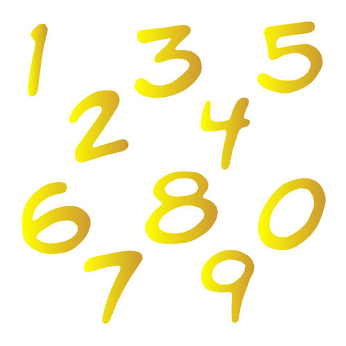Zahlen Aufkleber Klebezahlen Ziffern Sticker 1 bis 200 Stück SA-03 Gold