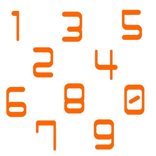 Zahlen Aufkleber Klebezahlen Ziffern Sticker 1 bis 200 Stück SA-10 Orange
