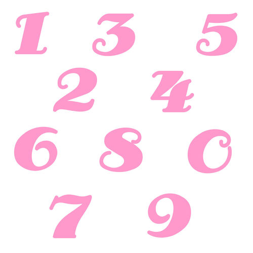 Zahlen Aufkleber Klebezahlen Ziffern Sticker 1 bis 200 Stück SA-11 Rosa