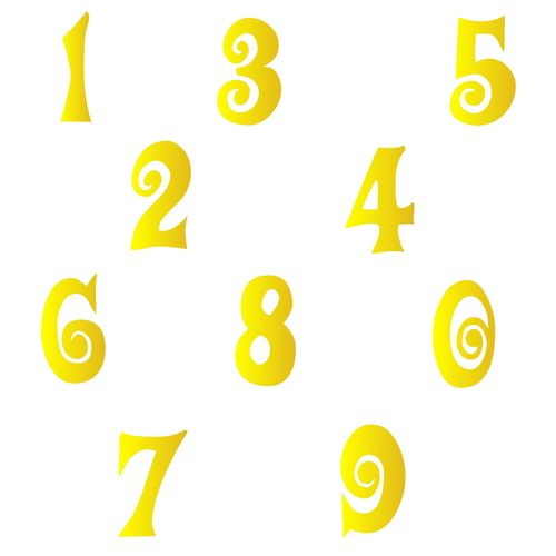 Zahlen Aufkleber Klebezahlen Ziffern Sticker 1 bis 200 Stück SA-07 Gold