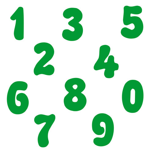 Zahlen Aufkleber Klebezahlen Ziffern Sticker 1 bis 200 Stück SA-08 Grün