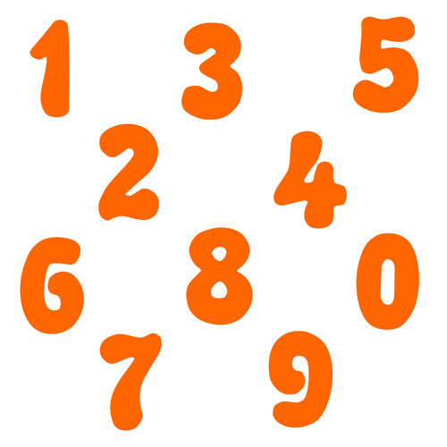 Zahlen Aufkleber Klebezahlen Ziffern Sticker 1 bis 200 Stück SA-08 Orange