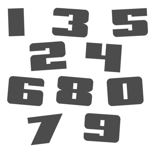 Zahlen Aufkleber Klebezahlen Ziffern Sticker 1 bis 200 Stück SA-09 Dunkelgrau