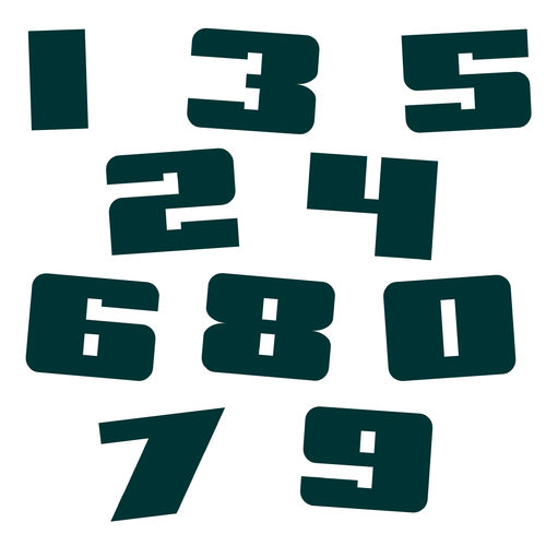Zahlen Aufkleber Klebezahlen Ziffern Sticker 1 bis 200 Stück SA-09 Dunkelgrün