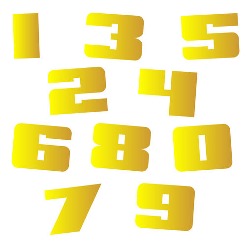 Zahlen Aufkleber Klebezahlen Ziffern Sticker 1 bis 200 Stück SA-09 Gold