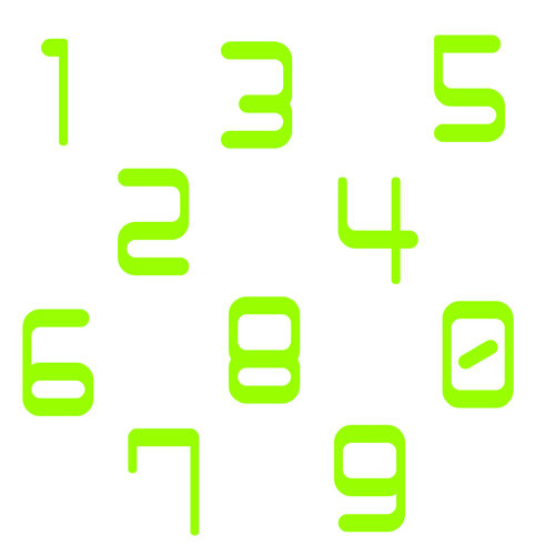 Zahlen Aufkleber Klebezahlen Ziffern Sticker 1 bis 200 Stück SA-10 Apfelgrün