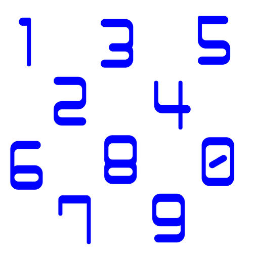 Zahlen Aufkleber Klebezahlen Ziffern Sticker 1 bis 200 Stück SA-10 Blau