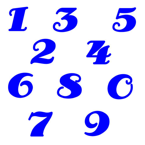 Zahlen Aufkleber Klebezahlen Ziffern Sticker 1 bis 200 Stück SA-11 Blau