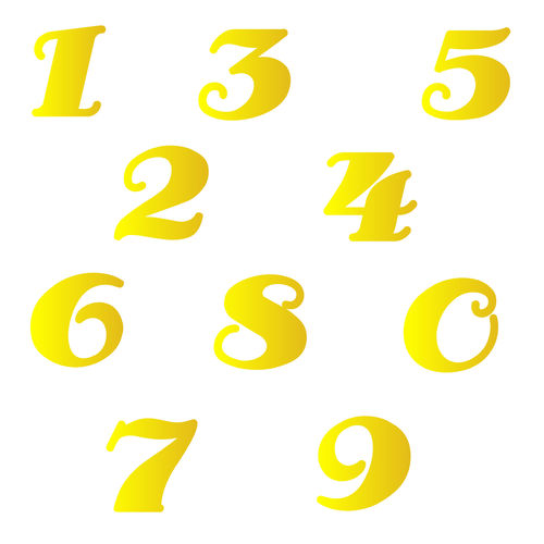 Zahlen Aufkleber Klebezahlen Ziffern Sticker 1 bis 200 Stück SA-11 Gold